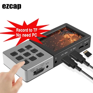 Карточный видеозахват Ezcap 273 HD 1080P, 60 кадров в секунду, HDMI, для игр, потоковых трансляций, записей, с экраном, проигрывателем, микрофоном, входом и аудиозаписью
