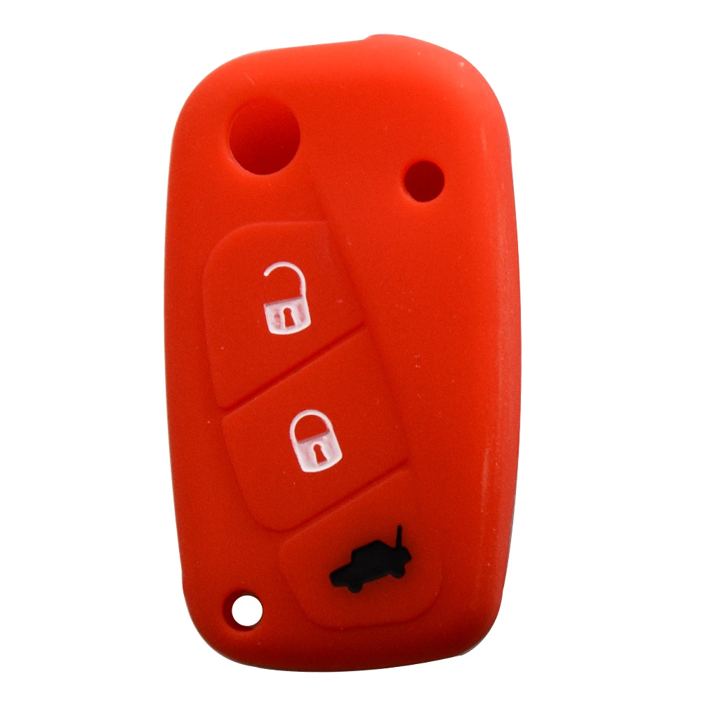 Okeytech 3 кнопки Автомобильный ключ силиконовый резиновый чехол Брелок для FIAT Panda Stilo