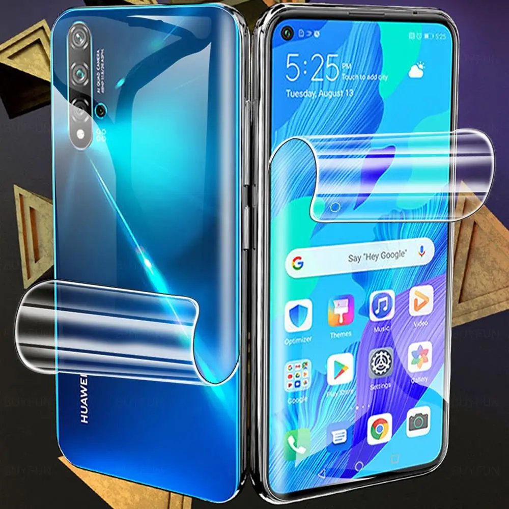 

Full Glue Screen Protector & Back Hydrogel Film On For Huawei Nova 5t 4e 7i 6 7 SE 5 T Nova5 Nova5t No Protective Tempered Glass
