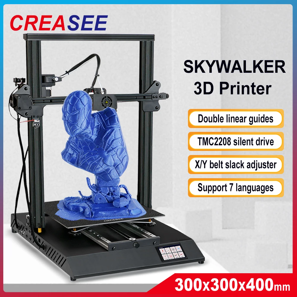 3D-принтер CREASEE FDM большой коммерческий образовательный сделай сам стеклянный