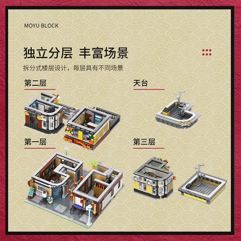 82002 City Street View Architecture Series MOC Delicious Sushi Restaurant Building Block Brick Toys Kids Birthday Gift Set | Игрушки и
