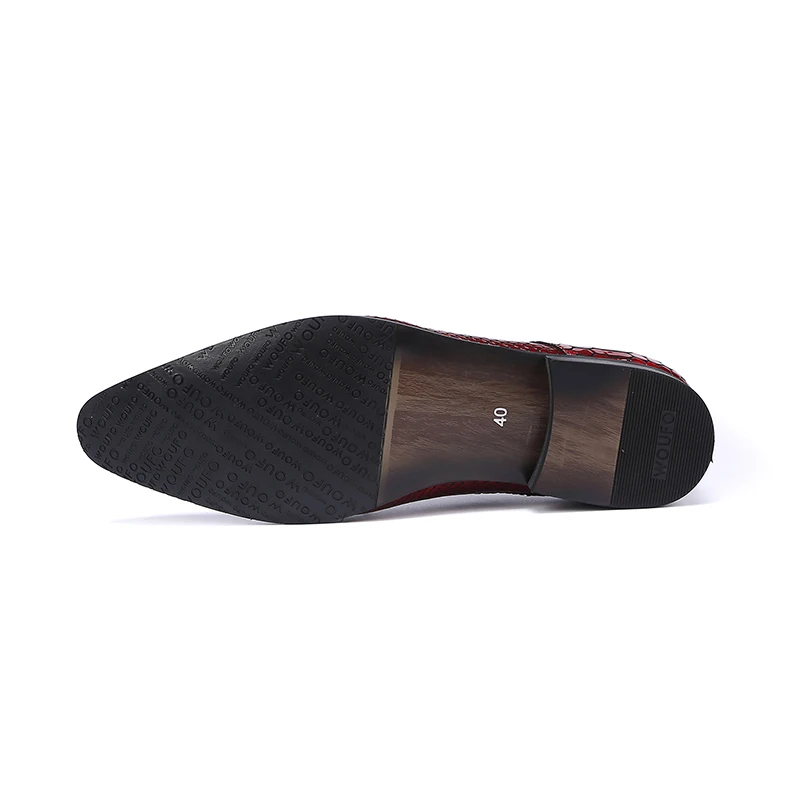 

Classic Snake Lace Up Men Dress Shoes Genuine Leather Red Black Formal Office Business Man Suit Footwear Party Sapato Masculino
