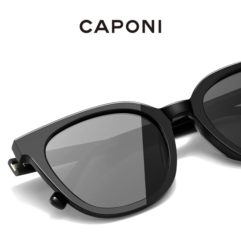 CAPONI Nylon Women's Sunglasses Classic Square Fashion Original Design Trendy Eyewear Anti UV Ray Polarized Sun Glasses CP7962