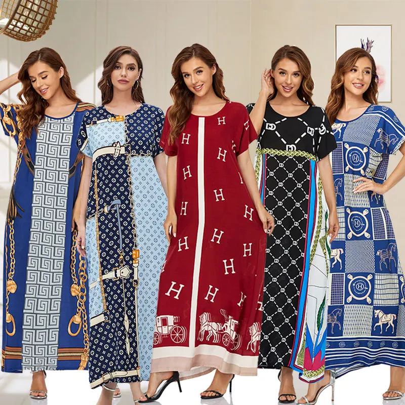 Eid Mubarak, мусульманское женское платье-абайя, платья с принтом Дубая, Турция, мусульманская одежда, Caftan Marocain, кафтан, женское платье, Abayas