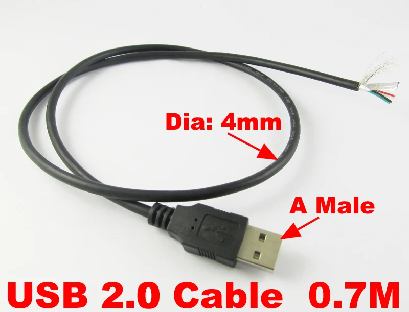 1 шт. кабель питания 4 провода 70 см USB 2 0|Кабели для мобильных телефонов| |