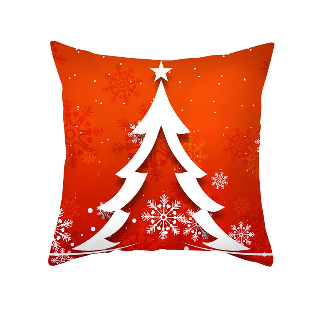 

New Practical High Quality Cushion Covers For Christmas Cartoon Printed Christmas Decorations Peach Skin Velvet