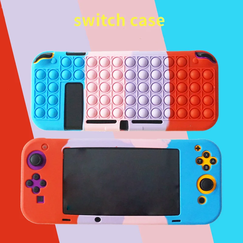 

Vogek Rainbow Colors Bubble Switch Case Shockproof Antistress Protective Cover Silicone Game Shell For Nintendo Switch