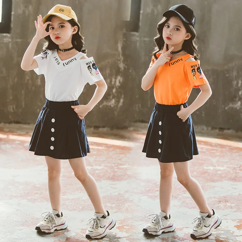2021 летняя одежда для маленьких девочек Сексуальная футболка без бретелек + шорты