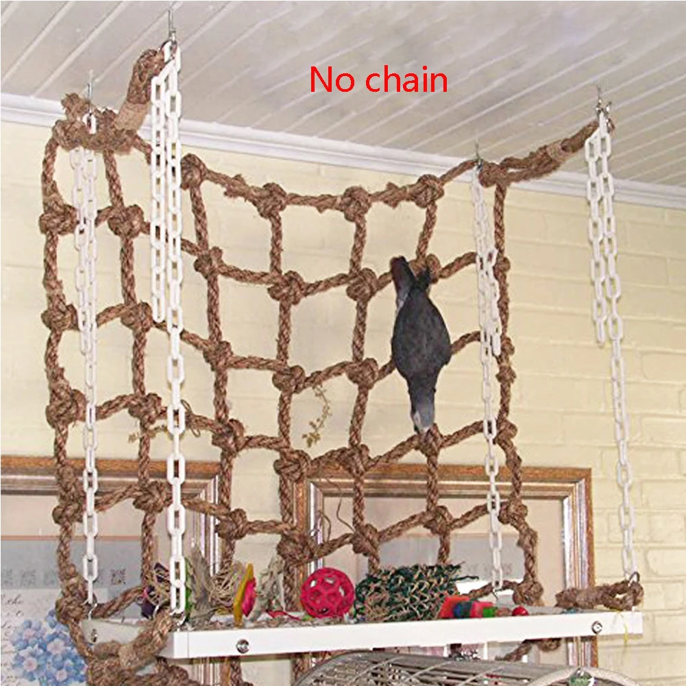 

Practical Funny Swing Home Training Bird Supplies Play Chewing BIting Toy Hanging Rope Parrot Climbing Net