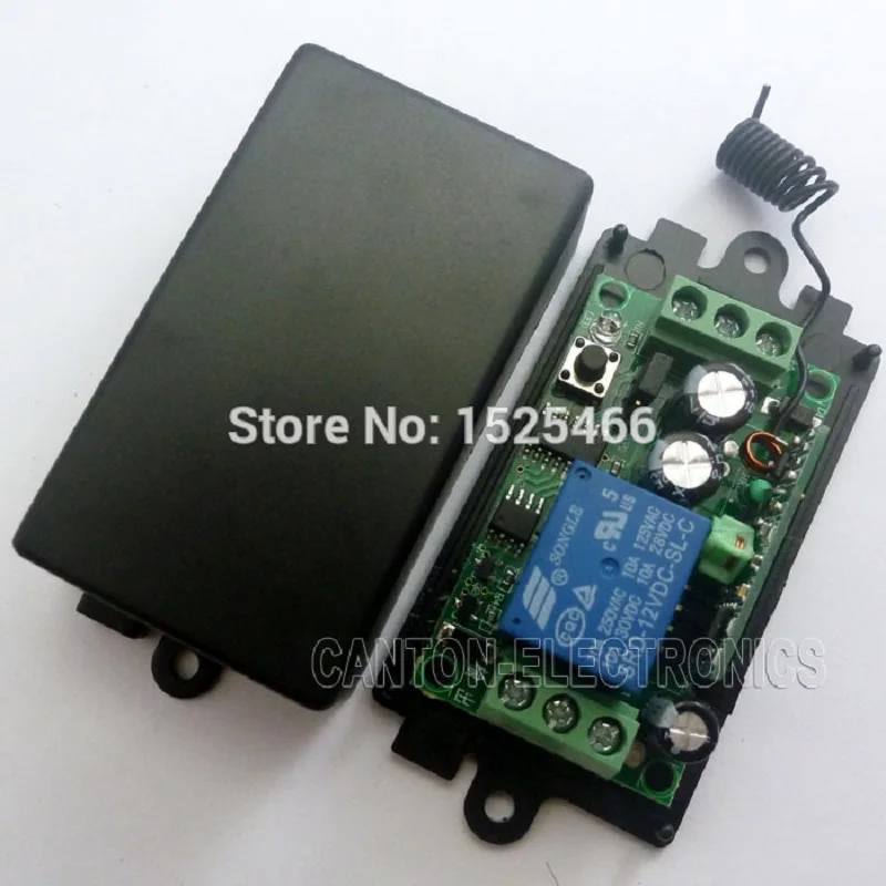 

DC 12V 433M RF Wireless Receiver Learning Code Relay For EV1527 PT2262 ASK OOK Remote Control