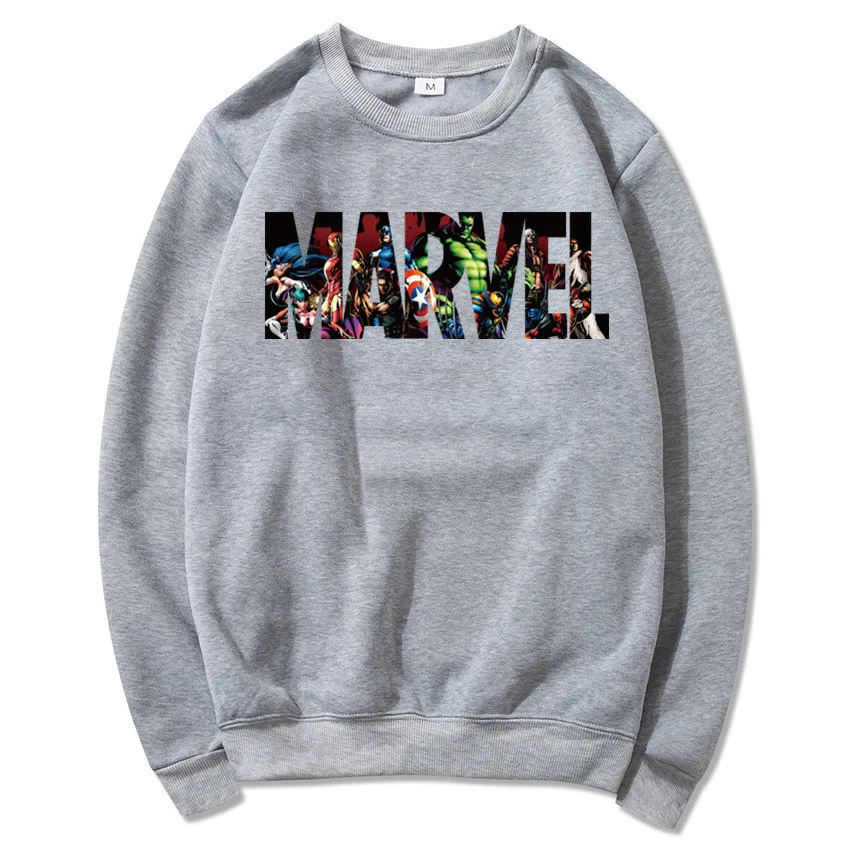MARVEL Спортивный Повседневный пуловер с принтом Мужская толстовка Трендовое