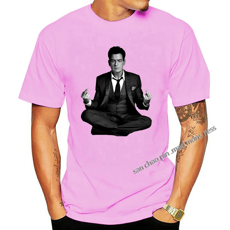 

Charlie Sheen Two And A Half Men Charlie Harper Meditation T-Shirt New