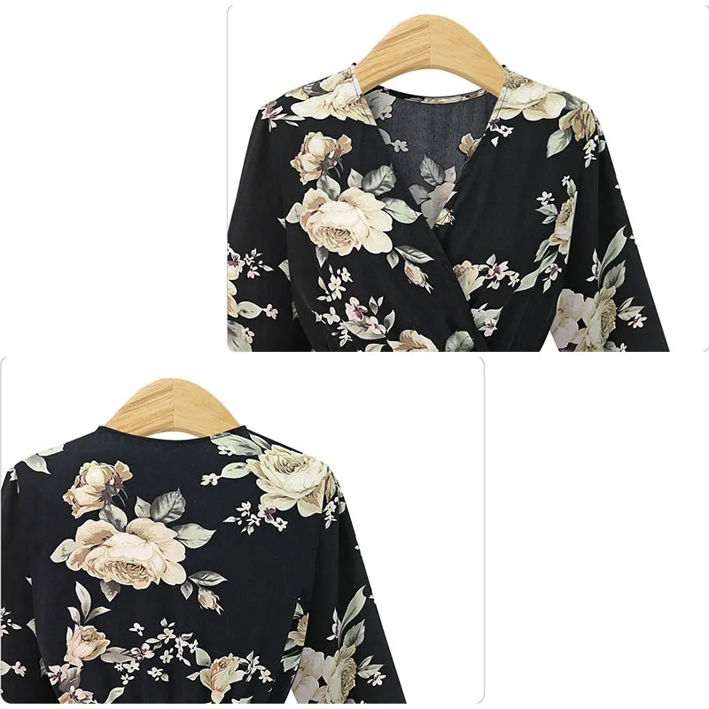 Цветочные женские платья 4Xl 5Xl многоцветный размера плюс элегантное платье с