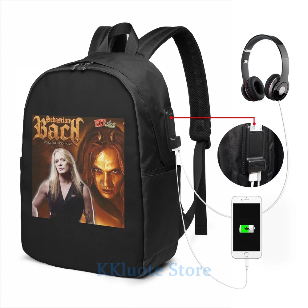 Funny Graphic print concert tour date Sebastian Bach time cl1 USB Charge Backpack men School bags Women bag Travel laptop | Багаж и сумки