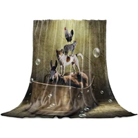 sweet home fleece throw blanket full size dog cat horse rooster bubble in bathtub lightweight flannel blankets for couch bed