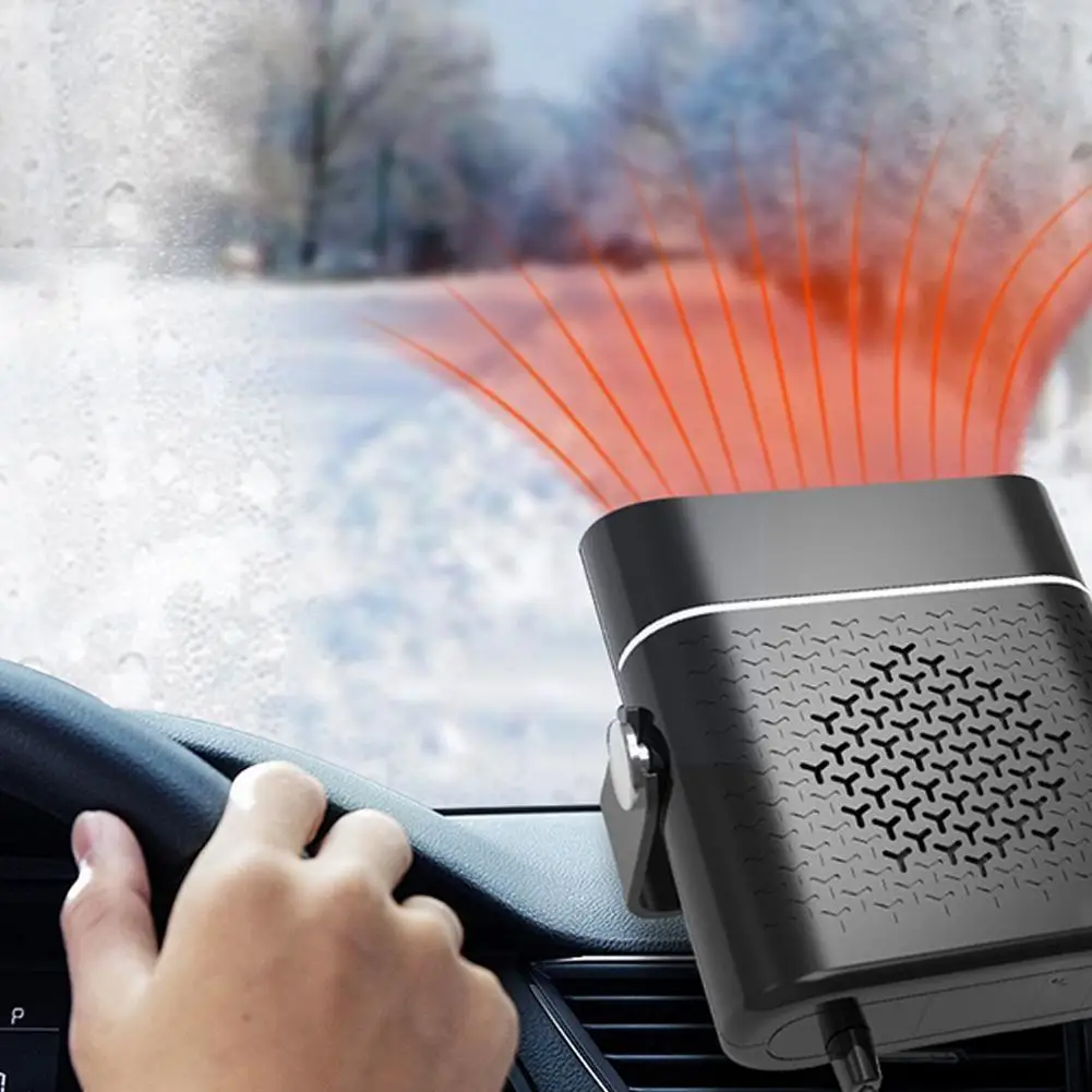 

12V/24V 150W Portable Electric Car Heater Heating Cooling Black Defrosting ABS Wind Defroster Demister Fan Warmer H2C6