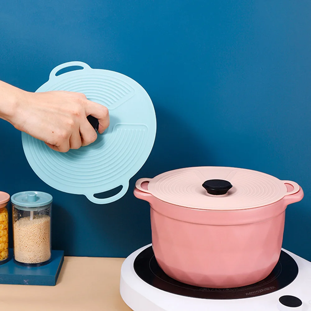 

1pc Silicone Lid Pan Clear Drop Lid Silicone Seal Lid Flexible Cup Cover