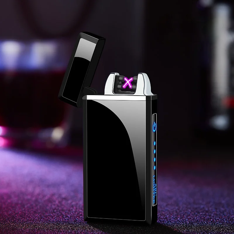 

Double Arc USB Convenient Charging Lighter Simple Men's Creative Cigarette Lighter Smoke Accesoires Electric Lighter Men Gifts