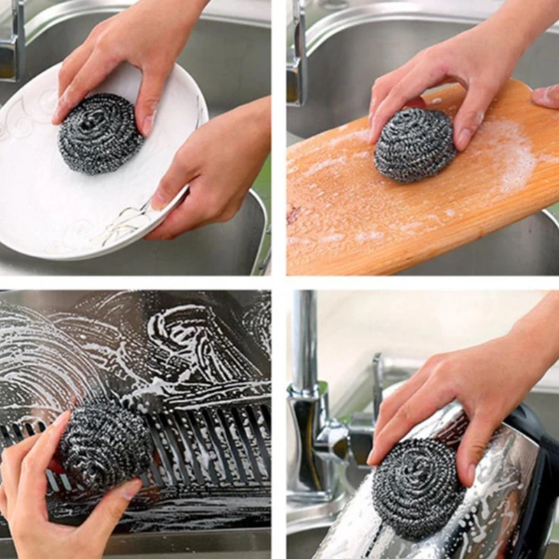 Нержавеющая сталь блюдо проволочная щетки для чистки шара Кухня горшок посуда
