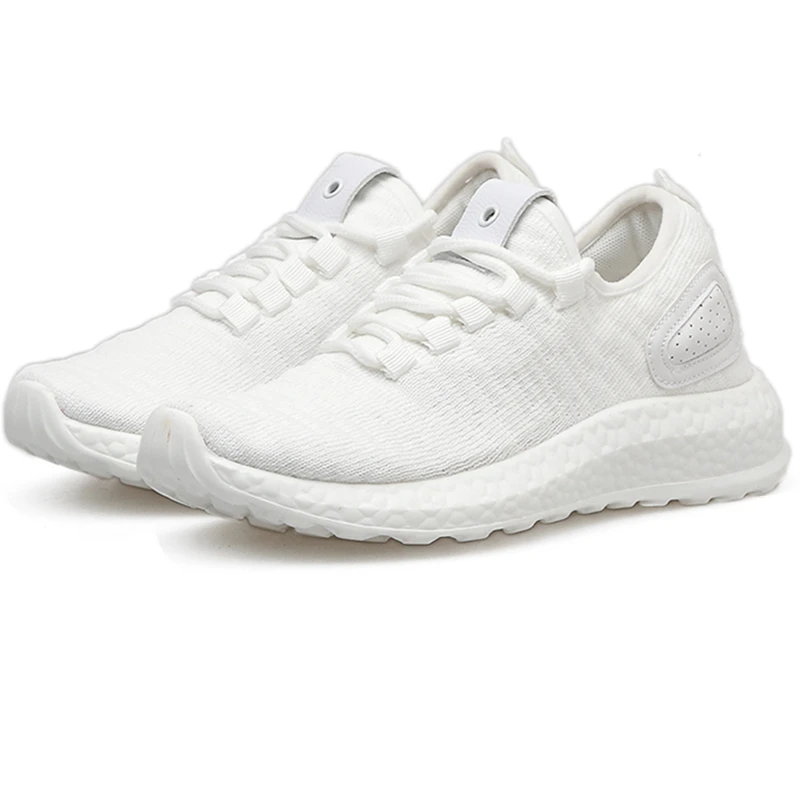

Plus Size 43 Women Men Lightweight Sneakers 2019 Summer Knit Breathable Women's Trainers Soft Couple Walking Shoes white