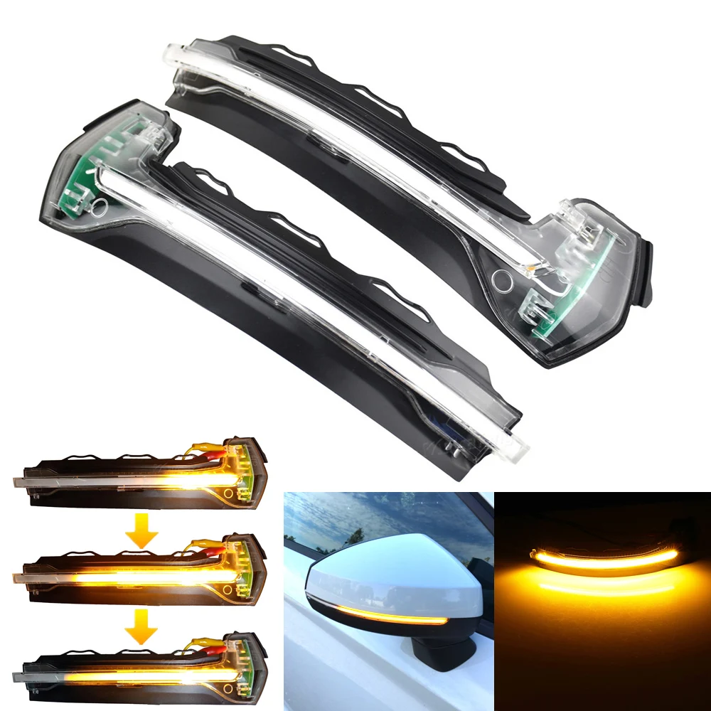 

LED Dynamic Blinker Turn Signal Light Rearview Side Mirror Light Indicator For Audi A3 8V S3 RS3 2013-2018