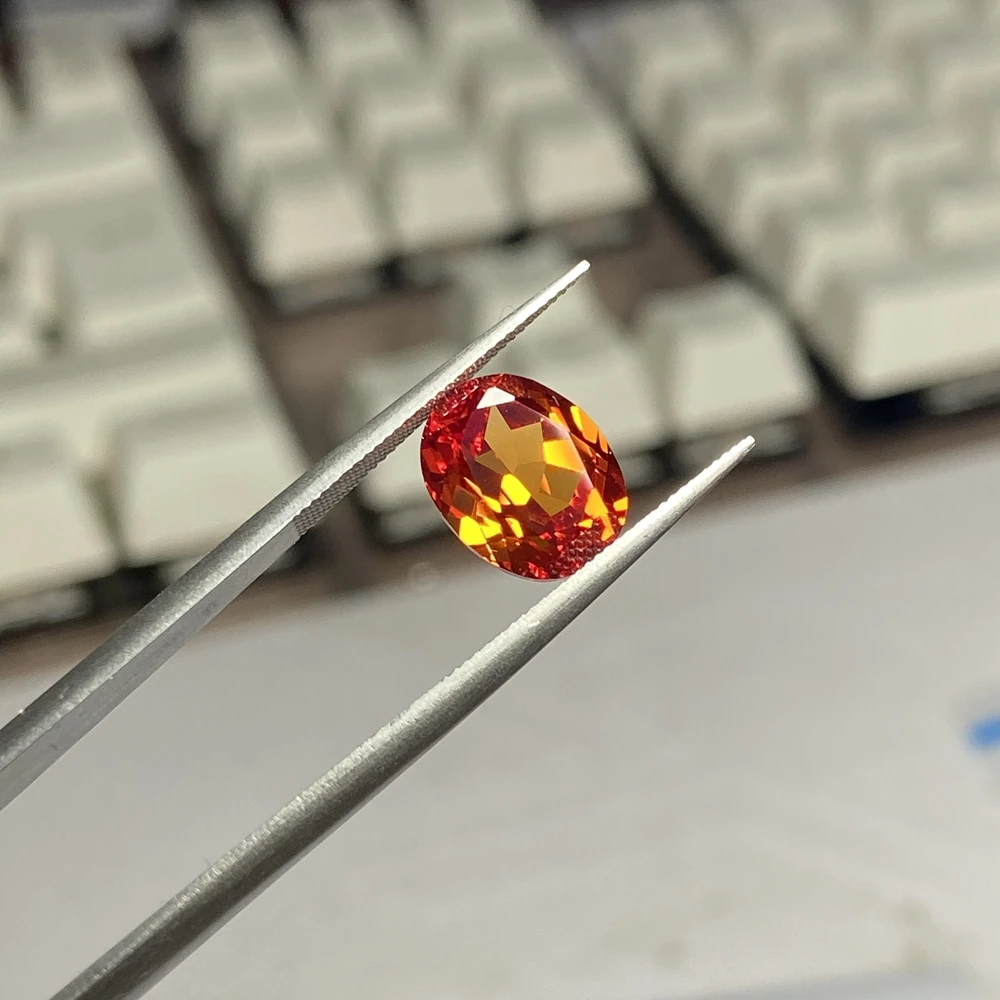 

Meisidian 10x14mm Oval Cut 5A Quality Padparadshah Orange 55# Corundum Sapphire Price Per Carat
