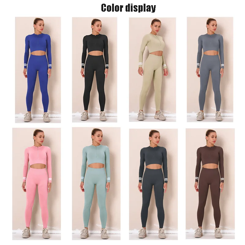 Женский комплект для фитнеса и йоги бесшовная спортивная одежда женские