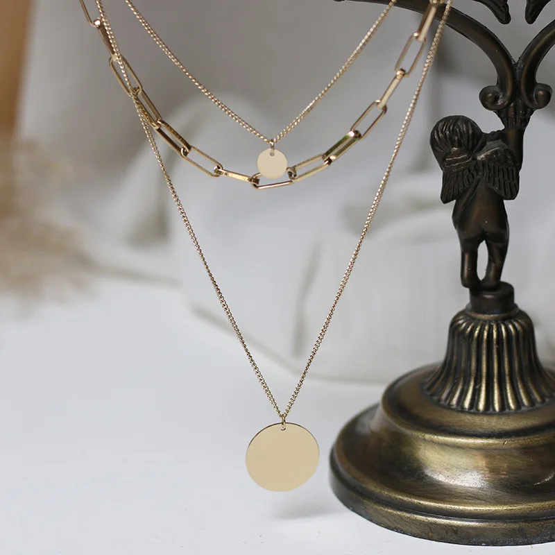 Трехслойная цепочка Amaiyllis из 14-каратного золота многослойная многослойное