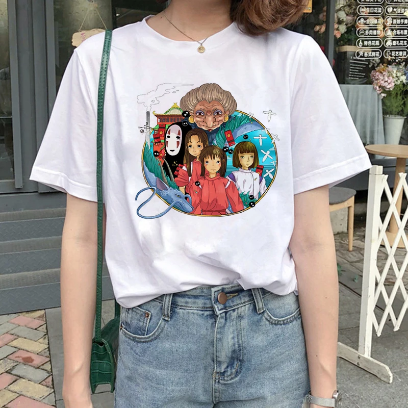 

Totoro Studio Ghibli Summer Kawaii T Shirt Women Ullzang Miyazaki Hayao Tshirt Funny Cartoon T-shirt Cute Anime Tops Tee