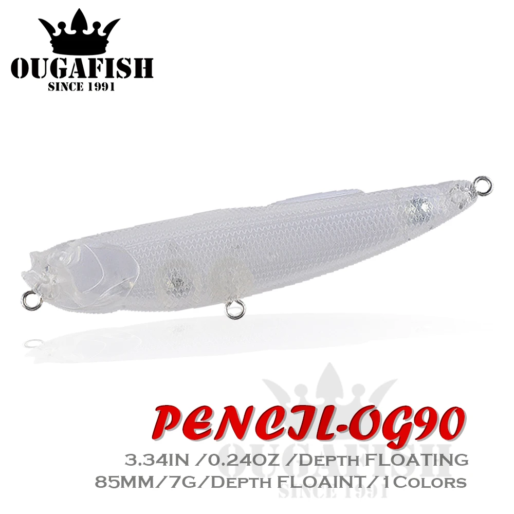 

2022 Fishing Pencil Unpainted Lures 85mm 7g Floating Peche Accessoire Pike Fish Leurre Carnassier Isca Artificial Angeln Tackle
