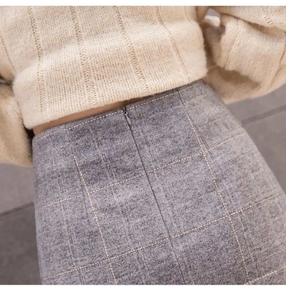 

Autumn and Winter High Waist Fashion A- line Skirt Woman Skirts Faldas Jupe