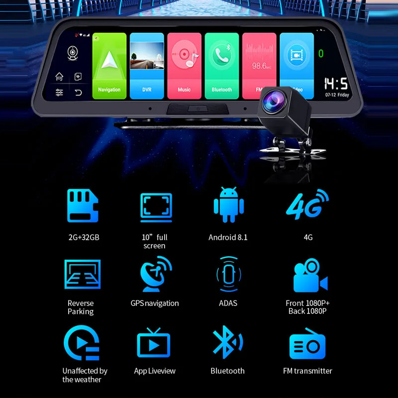 Видеорегистратор entify &amp BJ 10 &quot 4G Wi Fi Автомобильный регистратор с двумя