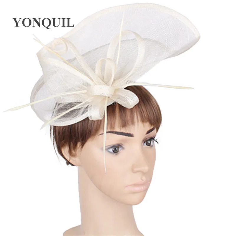 

Sinamay Loop Headband And Feather Fascinator Formal Fedora Hat Kentucky Derby Ascot Headwear Melbourne Cup Church Headpiece