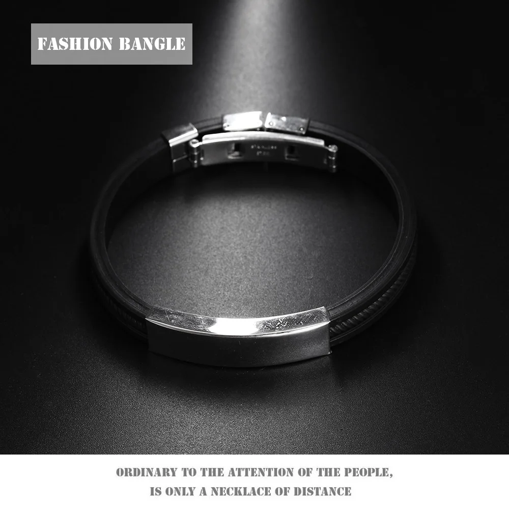 1 шт. модный мужской черный браслет панк резиновый силиконовый Браслет из