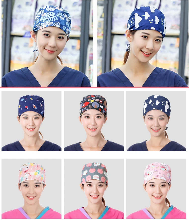 

Pet shop flower shop cake shop work cap dust cap cotton printing multicolor unisex breathable gourd hat high-quality matte cap