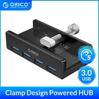 orico usb 3 0 hub powered with charging multi 4 ports desk clip usb splitter adapter sd card reader for pc computer accessories