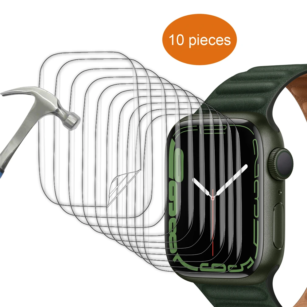 

For apple watch 7 screen protector 45mm 41mm Soft TPU Film for iwatch SE 6 5 4 44mm 40mm Not tempered glass screen protector