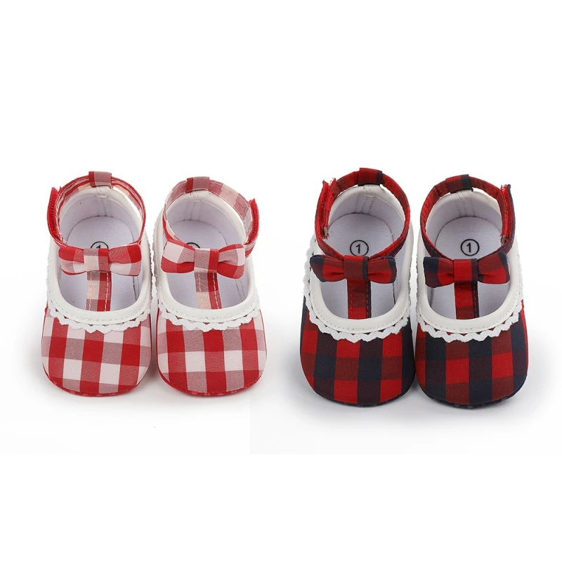 Zapatos c&aacute;lidos para beb&eacute;s, calzado de primavera y oto&ntilde;o, a cuadros, para primeros pasos-0
