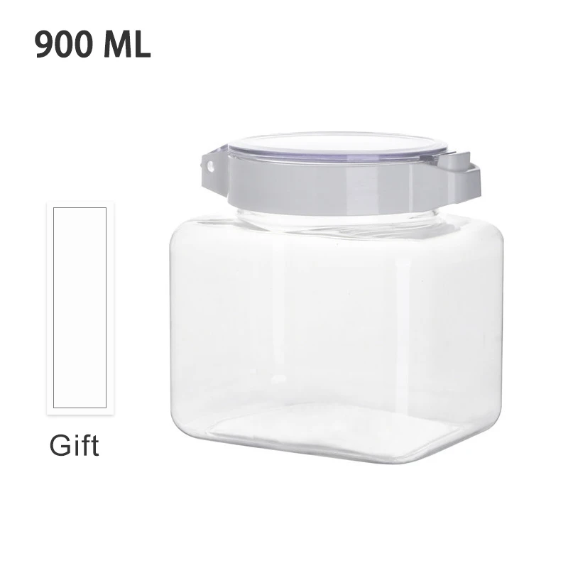 

Transparent Sealed Glass Jar Grain Organizer
