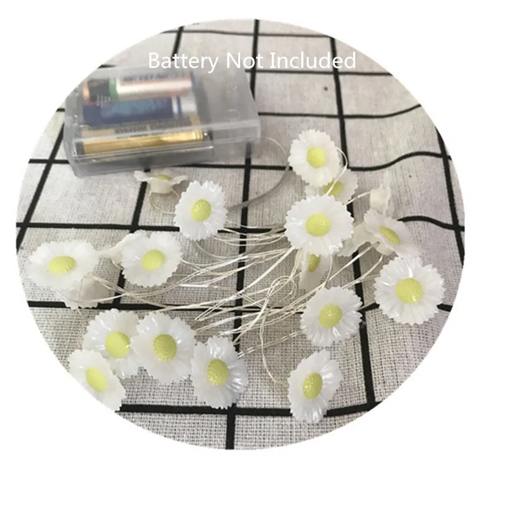 Little Daisy Fairy String Light Battery Powered Garland 2M 20LEDS for Wedding Holiday Indoor Outdoor Decoration | Лампы и освещение