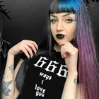 VIP HJN 666 Ways I Love You Готическая Футболка женская графическая забавная гранж модная хипстерская футболка унисекс