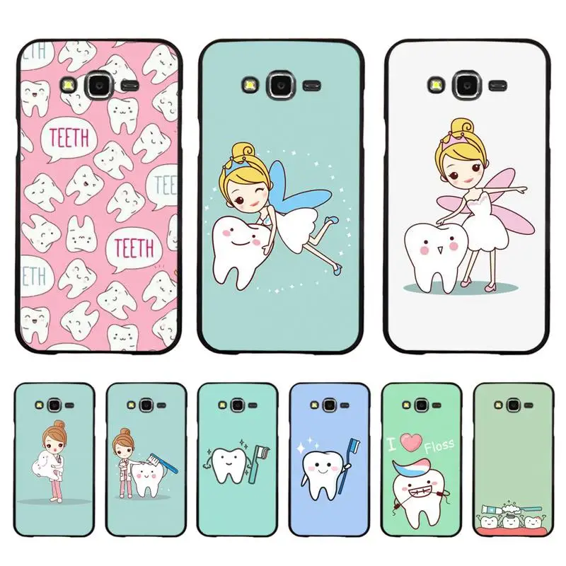 

Funny Cartoon Dentist Dental Crowned Teeth Phone Case For Samsung Galaxy J4plus J6 J5 J72016 J7prime J7Core J6plus Coque