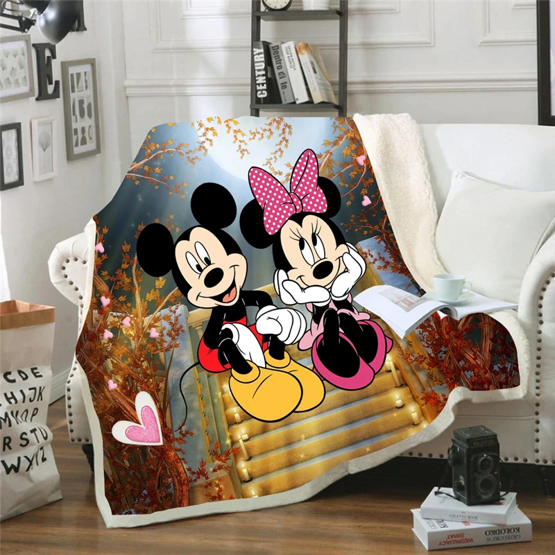 

Cartoon Mickey Blanket Soft Warm Coral Fleece Blanket Sheet Bedspread Sofa Throw Light Thin Mechanical Wash Flannel Blankets