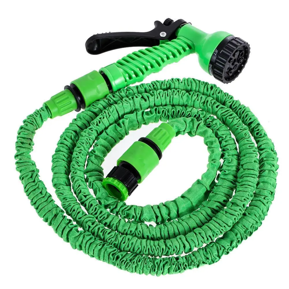 

25/50/100/150/200FT Water Magic Hose Pipe Expanding Expandable Flexible Water Hoses Green Pipe Watering Spray Gun for Car Garden