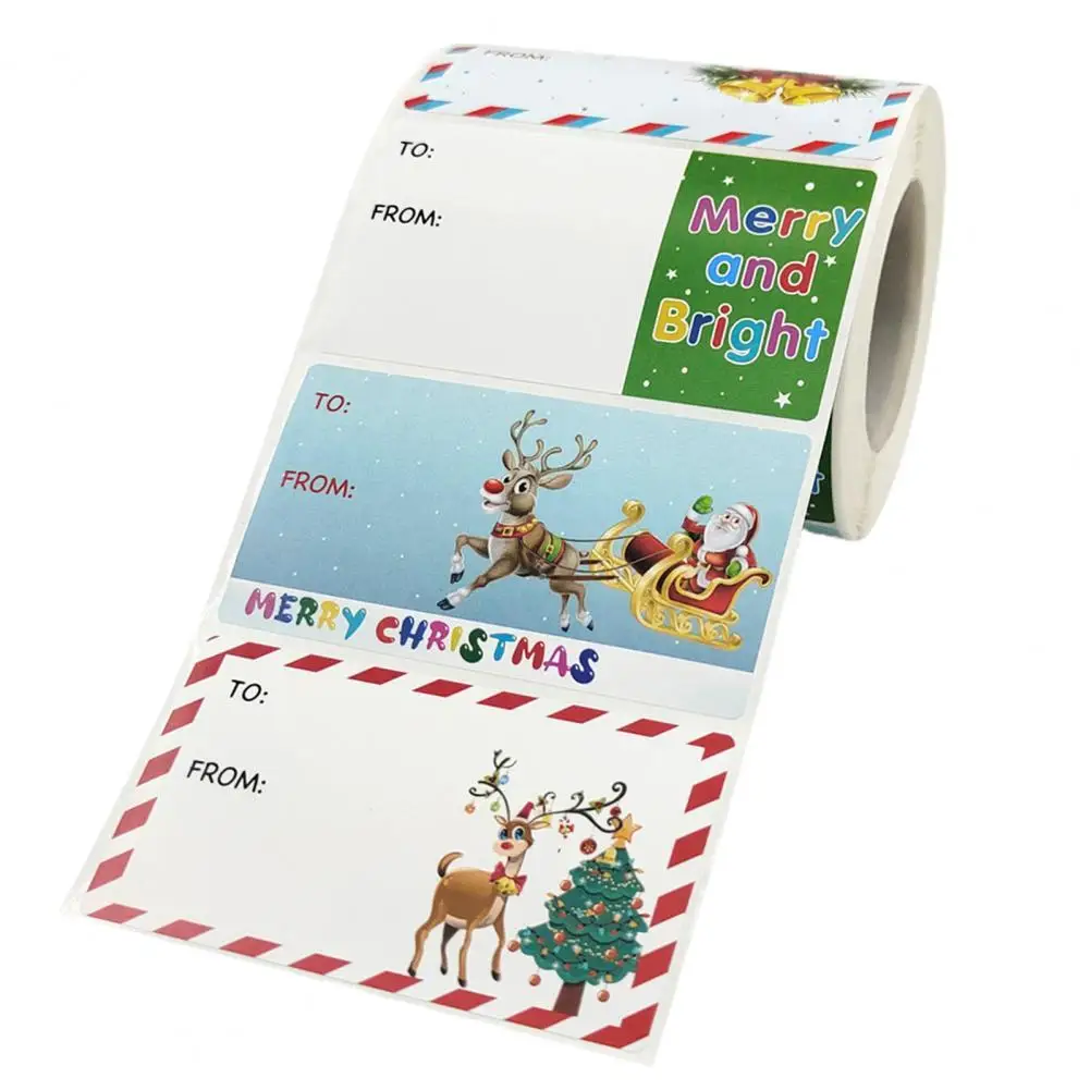 

Fine Printing Eco-Friendly Strong Stickiness Xmas Labels for Envelope