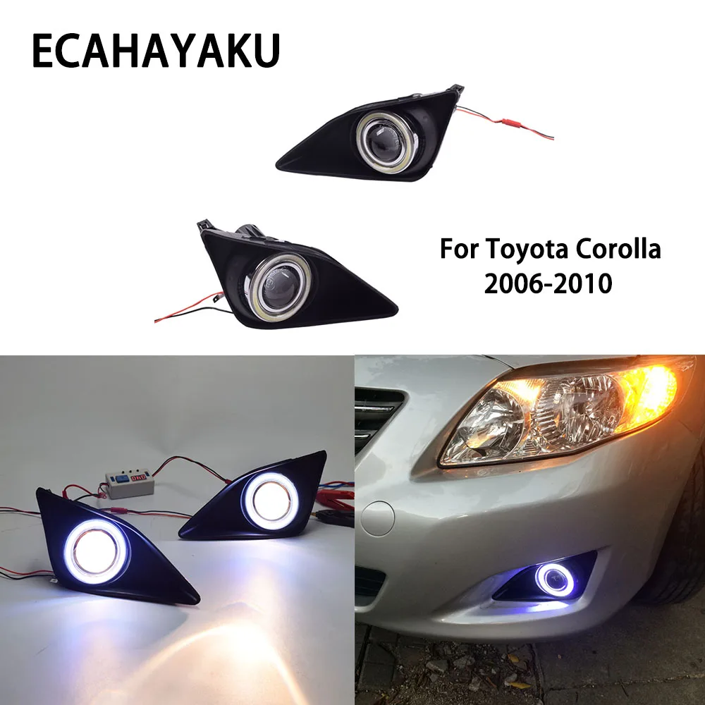 

1Pair LED Daytime Running Light with Halogen Fog Lamp for TOYOTA COROLLA 2006 2007 2008 2009 2010 replace original fog lamp hole