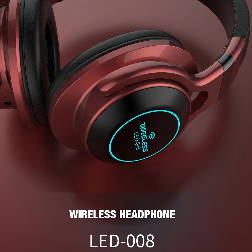 2019 светодиодный беспроводной Bluetooth наушники складывающиеся стерео Музыкальная