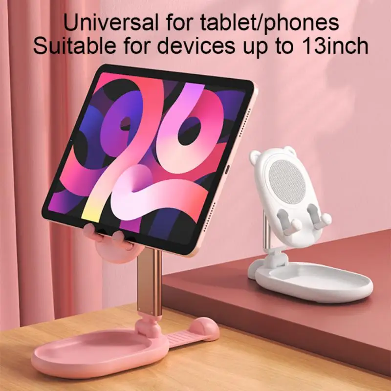 

HOT NEW Adjustable Mobile Phone Holder with Mirror for iPhone Huawei Xiaomi, Universal Desktop Phone Stand Tablet Folding Stand