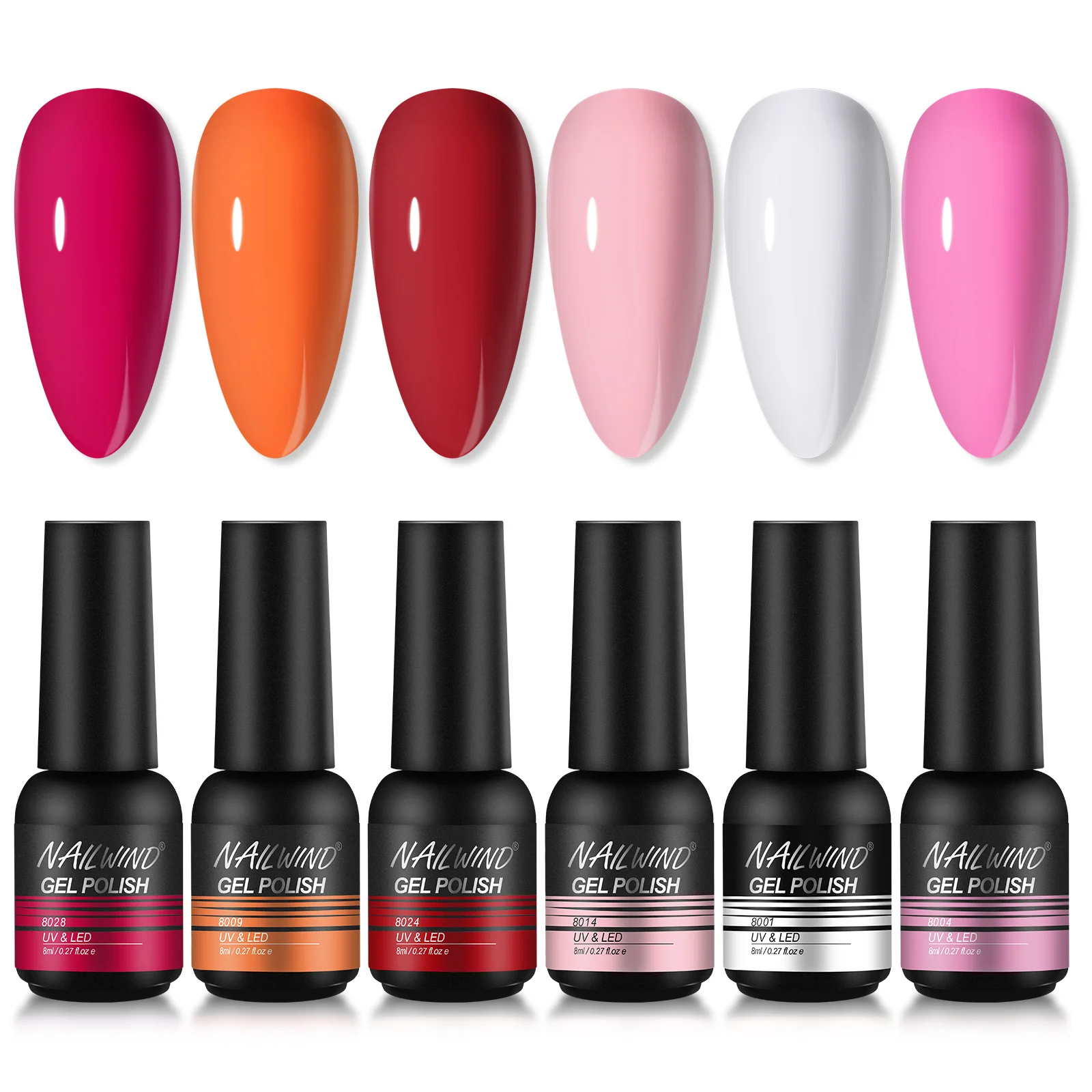Набор гелей для маникюра NAILWIND набор гель-лаков ногтей 6 шт. 8 мл гибридное