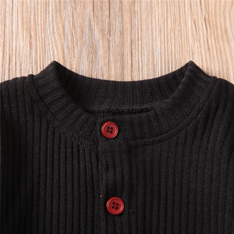 Новый Повседневный вязаный свитер для маленьких девочек кардиганы на пуговицах